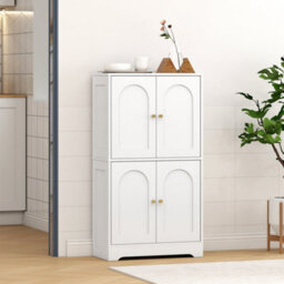 Wyld Haus Suzino 110Cm White 4-Door Kitchen Pantry Cabinet With Adjustable Shelves And Gold Handles - thumbnail 9