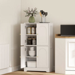 Wyld Haus Suzino 110Cm White 4-Door Kitchen Pantry Cabinet With Adjustable Shelves And Gold Handles - thumbnail 3