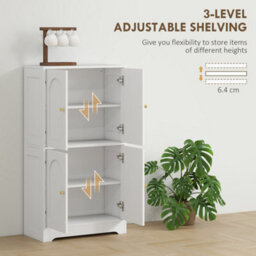 Wyld Haus Suzino 110Cm White 4-Door Kitchen Pantry Cabinet With Adjustable Shelves And Gold Handles - thumbnail 7