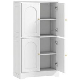 Wyld Haus Suzino 110Cm White 4-Door Kitchen Pantry Cabinet With Adjustable Shelves And Gold Handles - thumbnail 2