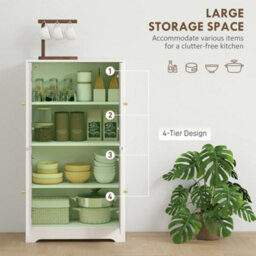 Wyld Haus Suzino 110Cm White 4-Door Kitchen Pantry Cabinet With Adjustable Shelves And Gold Handles - thumbnail 6