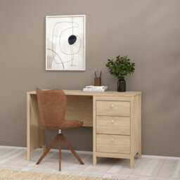 Furniture To Go Madrid Desk 3 Drawers In Jackson Hickory Oak - thumbnail 7
