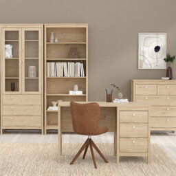 Furniture To Go Madrid Desk 3 Drawers In Jackson Hickory Oak - thumbnail 6