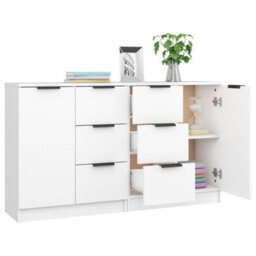 Berkfield Sideboards 2 Pcs White 60X30X70 Cm Engineered Wood - thumbnail 4
