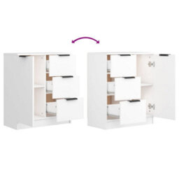 Berkfield Sideboards 2 Pcs White 60X30X70 Cm Engineered Wood - thumbnail 7