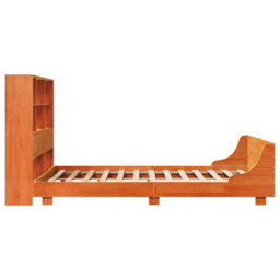 Berkfield Bed Frame Without Mattress Wax Brown 135X190 Cm Double Solid Wood Pine - thumbnail 7