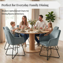 Evre Josie Grey Velvet Dining Chairs Set Of 2 Upholstered Chairs With Arms & Metal Legs - thumbnail 7