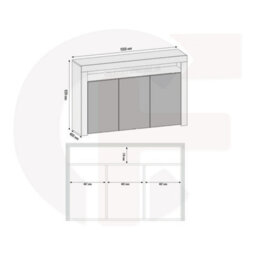 Sideboard Aether 155Cm - White & Grey Gloss Doors - thumbnail 8