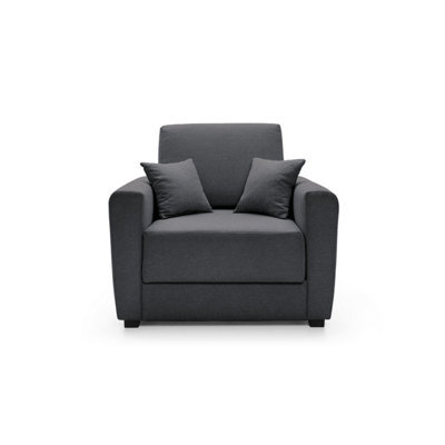Abakus Direct Olly Linen Single Sofa Bed In Black - image 1