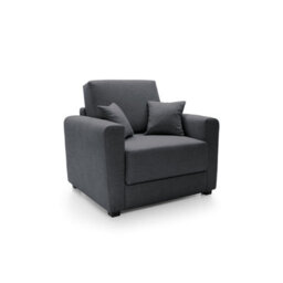 Abakus Direct Olly Linen Single Sofa Bed In Black - thumbnail 2