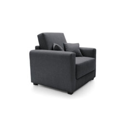 Abakus Direct Olly Linen Single Sofa Bed In Black - thumbnail 3