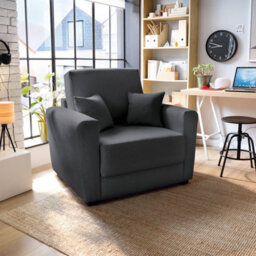 Abakus Direct Olly Linen Single Sofa Bed In Black - thumbnail 7