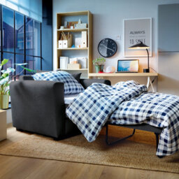 Abakus Direct Olly Linen Single Sofa Bed In Black - thumbnail 8