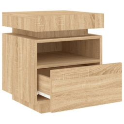 Vidaxl Bedside Cabinet With Led Lights Sonoma Oak 40X39X48.5 Cm - thumbnail 6