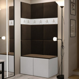 Anteroom Set Orion I White Shoe Cabinet Hangers Brown Panels - thumbnail 2