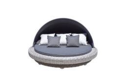 Signature Weave Madison Wicker Garden Large Day Bed Sun Lounger Canopy Grey - thumbnail 9