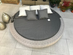 Signature Weave Madison Wicker Garden Large Day Bed Sun Lounger Canopy Grey - thumbnail 4