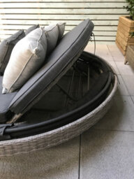 Signature Weave Madison Wicker Garden Large Day Bed Sun Lounger Canopy Grey - thumbnail 7
