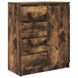 Berkfield Sideboard With Drawers Smoked Oak 71X35X84 Cm Engineered Wood - thumbnail 2