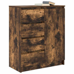Berkfield Sideboard With Drawers Smoked Oak 71X35X84 Cm Engineered Wood - thumbnail 4
