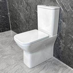 Hydros Modern Bathroom Suite Vanity Unit Comfort Height Toilet Bath White Tess 550mm - thumbnail 4
