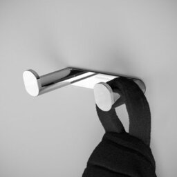 Cosmic Double Towel Hook, Robe Hook, Coat Hook, Chrome, Hidden Fixings, Anti-Corrosion, 5Kg Resistance, Micra Collection - thumbnail 3