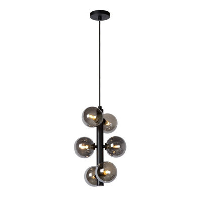 Lucide Tycho Retro Pendant Light 25.5Cm- 6Xg9 - Black - image 1