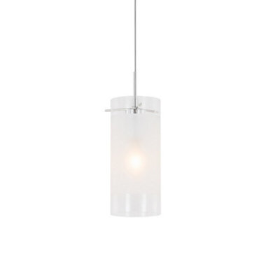 Luminosa Lighting Luminosa Modern Hanging Pendant Chrome 1 Light  With White, Clear Shade, E27