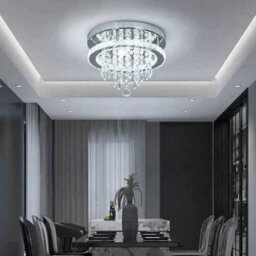 Round Dimmable Led Crystal Chandelier Ceiling Light For Living Room - thumbnail 7