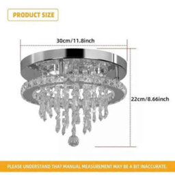 Round Dimmable Led Crystal Chandelier Ceiling Light For Living Room - thumbnail 3