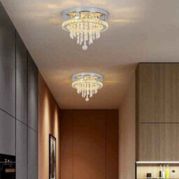 Round Dimmable Led Crystal Chandelier Ceiling Light For Living Room - thumbnail 8