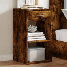 Berkfield Bedside Cabinet Smoked Oak 35X34X65 Cm Engineered Wood - thumbnail 1