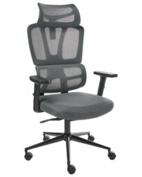 Wyld And Coco Novatech Ergonomic Office Chair Dark Grey Mesh With Adjustable Headrest And Armrests - thumbnail 3