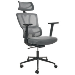Wyld And Coco Novatech Ergonomic Office Chair Dark Grey Mesh With Adjustable Headrest And Armrests - thumbnail 5