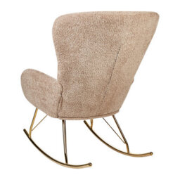 Wyld And Coco Casaluxe Beige Bouclé Rocking Armchair With Metal Legs, Retro Curved Silhouette, W74 X D99 X H99Cm - thumbnail 5