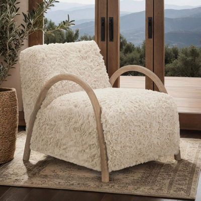 Sheepskin Style Faux Fur Armchair Smudge - image 1