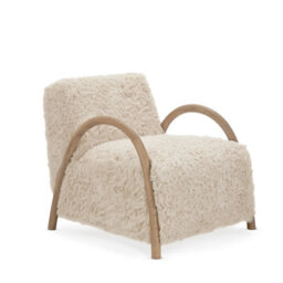 Sheepskin Style Faux Fur Armchair Smudge - thumbnail 3