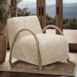 Sheepskin Style Faux Fur Armchair Smudge - thumbnail 1