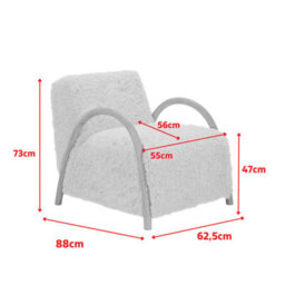 Sheepskin Style Faux Fur Armchair Smudge - thumbnail 9