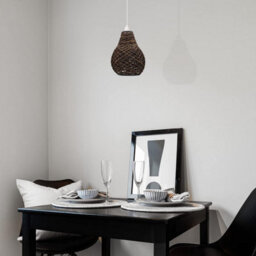 Ledsone Retro Rattan Lampshade  Easy Fit E27, Industrial Ceiling Light Shade - thumbnail 2