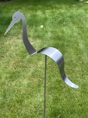 Home 2 Garden Stainless Steel Crane Garden Spinner Ornament - image 1