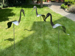 Home 2 Garden Stainless Steel Crane Garden Spinner Ornament - thumbnail 2