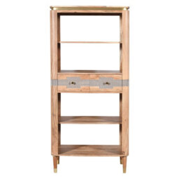 Buttercup Farm Wilton 2 Drawers Open Bookcase - Acacia Wood - L40 X W85 X H180 Cm - thumbnail 2