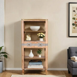 Buttercup Farm Wilton 2 Drawers Open Bookcase - Acacia Wood - L40 X W85 X H180 Cm - thumbnail 3