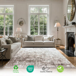 Homeart Eton Abstract Area Rug Super Soft & Durable Woven Carpet With Modern Artistic Design Brown 200X290 - thumbnail 2