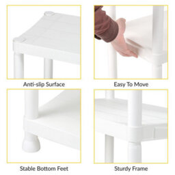 Taylor & Brown 4 Tier Heavy Duty White Plastic Storage Shelving Unitwide Shelves For Garage, Shed, Pantry, Home & Office - thumbnail 4