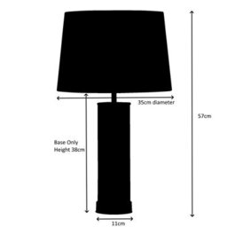 Lighting Supermarket Arezo Modern Gold Glass Cylinder Table Lamp With Ivory Pleat Shade - thumbnail 5
