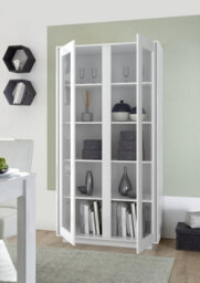 FurniComp LTD Furnicomp Glacia 2 Door 179Cm  White Gloss Glass Display Cabinet - thumbnail 2