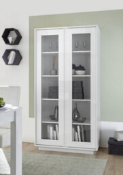 FurniComp LTD Furnicomp Glacia 2 Door 179Cm  White Gloss Glass Display Cabinet