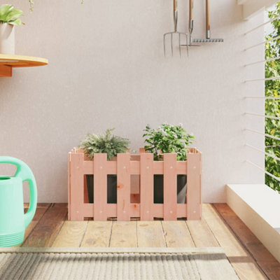 Berkfield Garden Planter With Fence Design 60X30X30 Cm Solid Wood Douglas - image 1
